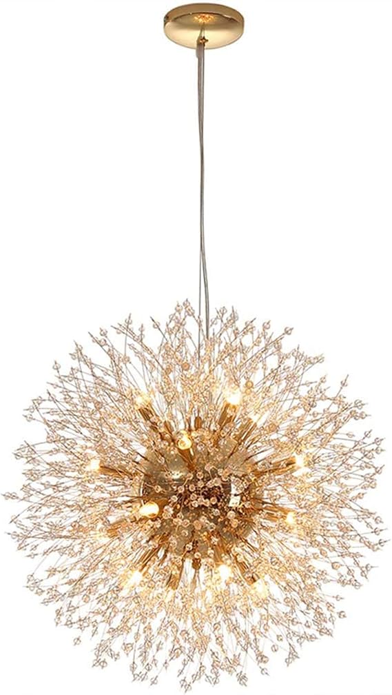 JMSTT Candelabro Led Lámpara Colgante De Cristal De Diente De León con