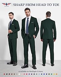 Hihawk Men's 2 Piece Slim Fit Suit with Stretch
