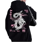 Milumia Women's Plus Size Graphic Hoodie Sweatshirt Long Sleeve Drop Shoulder Loose Pullover Tops
