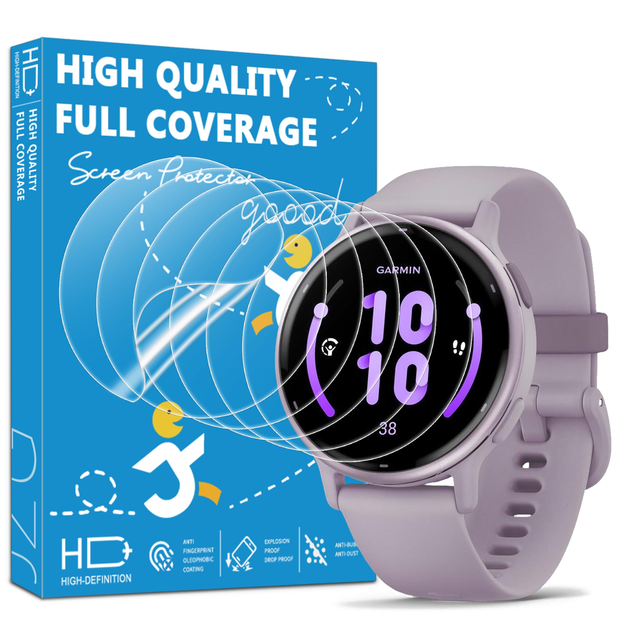 Photo 1 of 6 Pack for Garmin Vivoactive 5/6 42mm Flexible Screen Protector, Soft Film, HD Clear, Bubble Free, Anti Scratch