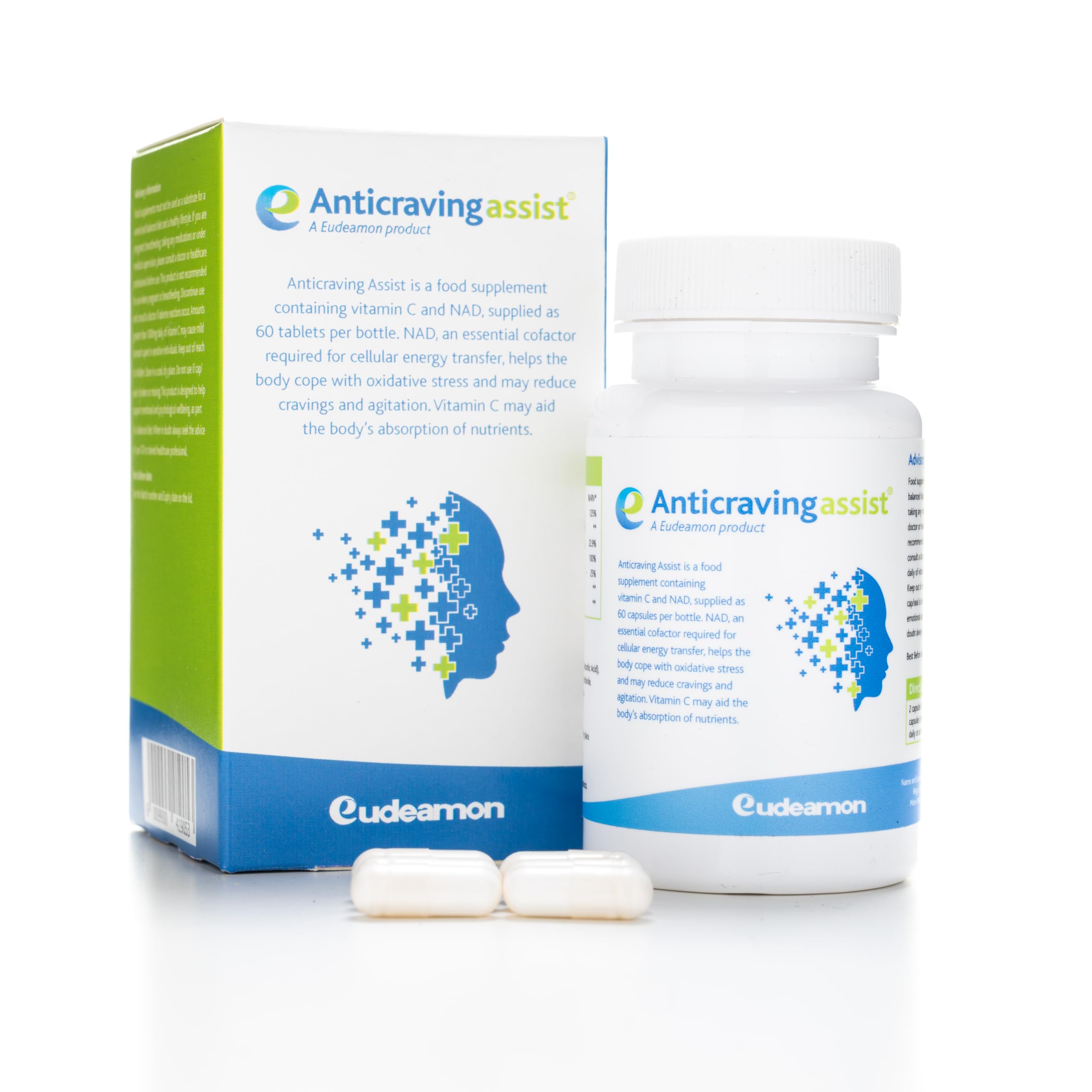 Eudeamon Anticraving Assist | High Strength NAD | Designed to Control and Eliminate Cravings | Anti Addiction | 60 Capsules | Suitable for Vegetarians