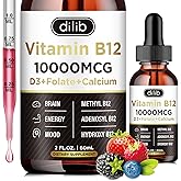 Vitamin B12 Complex 10000 mcg | Vegan Triple Liquid B-12 Drops Sublingual Supplement | Methylcobalamin & Adenosylcobalamin & Hydroxo Blend for Long-Lasting Energy and Healthy Metabolism Berry Flavor