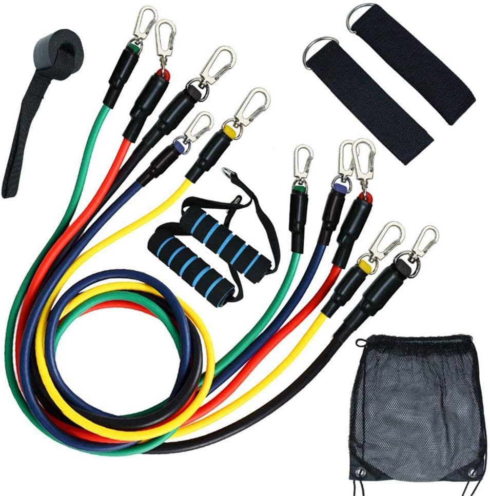 Resistance Bands Set for Physical Therapy, Resistance Training, Home Workouts,Yoga-Best Gift with Door Anchor, Handles, Ankle Straps and Carry Bag