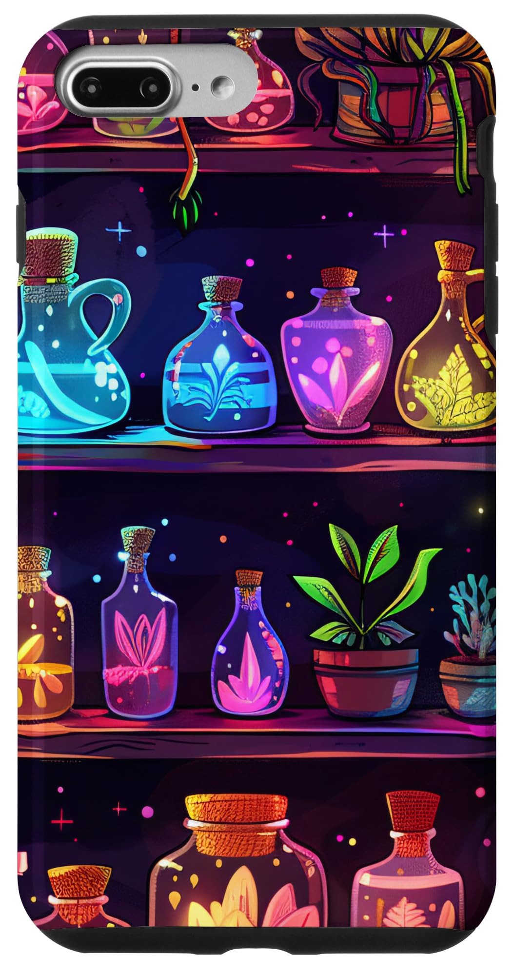 iPhone 7 Plus/8 Plus Plants Glowing Shelves Potion Bottles Colorful Men Women Case