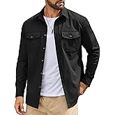 COOFANDY Men's Long Sleeve Button Down Work Shirt with Flap Pockets