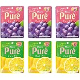 Kanro Japanese Pure Gummy Candy 1.97oz(56g) Pack Of 6 Grape 3 Bags And Lemon 3 Bags