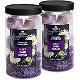 Nature's Beauty Lavender Chamomile Sleep Bath Bomb Gift Set Multi-Pack- Luxury Fizzy Relax Spa Bomb w/Vanilla + Citrus Scent Made with Coconut Oil + Witch Hazel, 17.5 oz | 10 ct ea (2 Pack)