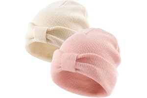 FURTALK Baby Beanie Winter Hat Knitted Warm Hat with Cute Bow Infant Toddler Cuffed Beanies