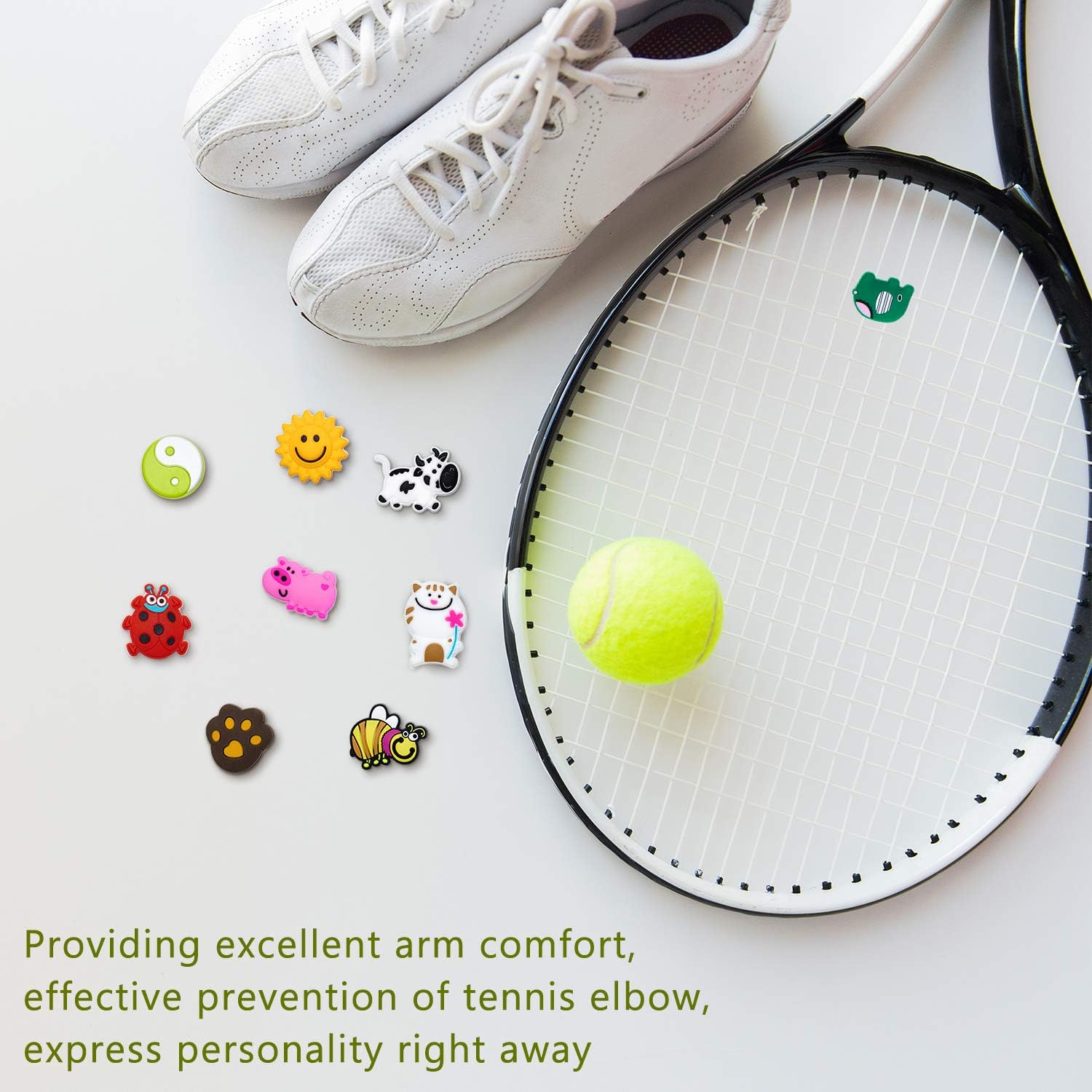 Outus 21 Pieces Tennis Racket Vibration Dampener Tennis Dampeners Racket Shock Absorbers Soft Silicon Racket Dampener for Racquetball : Sports & Outdoors