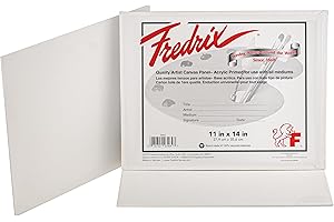 FREDRIX Artist Series Primed Canvas Panels, Individually Wrapped, 11" x 14", Pack of 3
