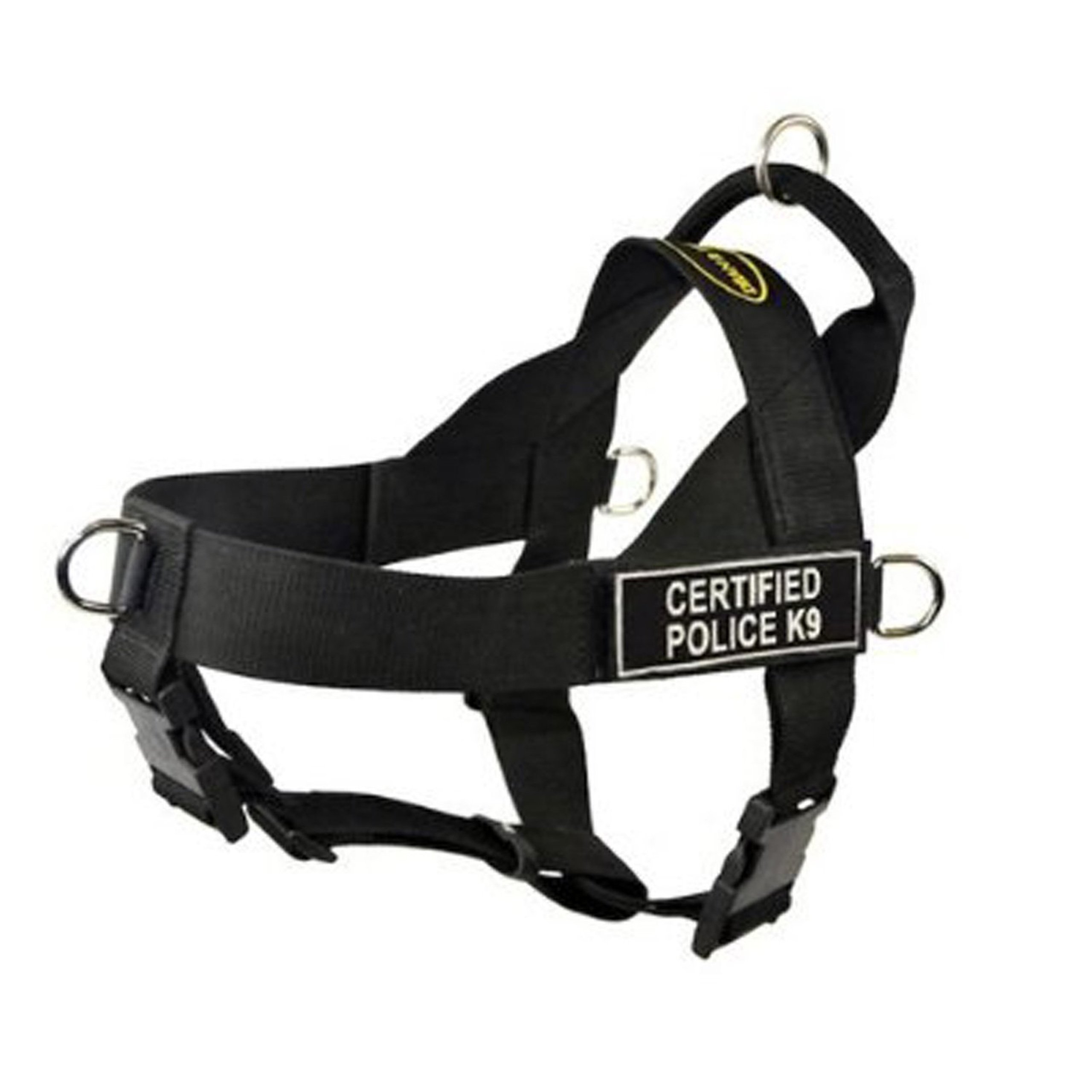 DT Universal No Pull Dog Harness, Certified Police K9, Black, Large - Fits Girth Size: 79cm to 107cm
