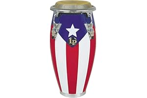 LATIN PERCUSSION LPM198-PR LPMC Mini Tunable Puerto Rican Flag Wood Conga