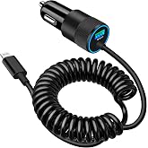 Apple MFi Certified iPhone Car Charger Fast Charging, 4.8A USB Car Charger | Braveridge Cigarette Lighter Car Phone Charger with 6FT Coiled Lightning Cable for iPhone 14 13 12 11 Pro XS XR X 8 SE iPad
