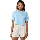Emmalise Women's Loose Fit Crop Top Tee Short Sleeves T-Shirt