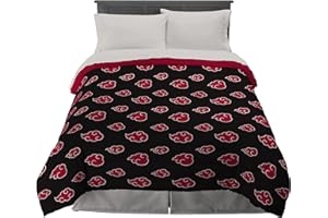 Franco Naruto Anime Akatsuki Pattern Bedding Soft Microfiber Comforter, Queen, (Official Naruto Product)