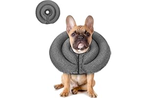 MIDOG Dog Cone Collar for Large Medium Dogs, Soft Inflatable Dog Cone Alternative After Surgery, Adjustable Protective Recovery Cone - Alternative E Collar Does Not Block Vision (Gray, M, Patented)
