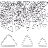 SUNNYCLUE 1 Box 300Pcs Triangle Open Hook Rings Stainless Steel Triangle Jump Ring Bulk Small Pinch Bails Connectors Linking Findings for Jewelry Making Accessories DIY Earrings Bracelet Necklace