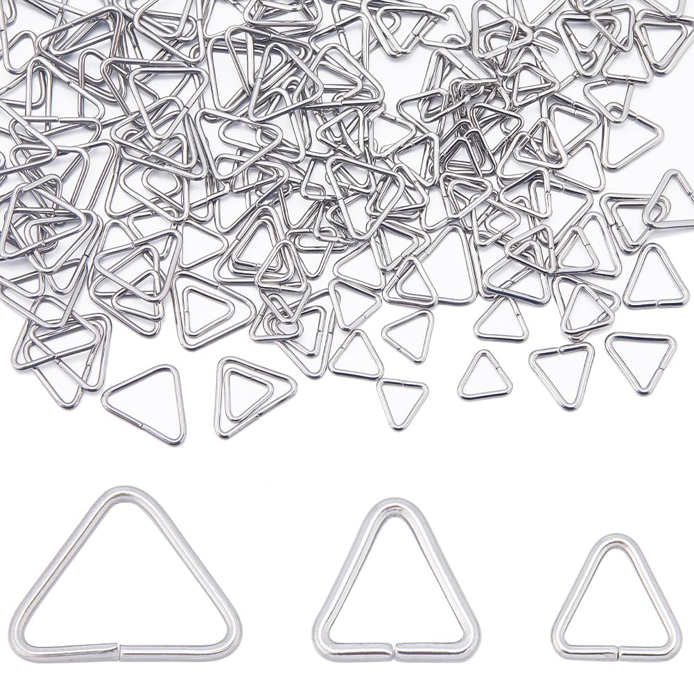 SUNNYCLUE 1 Box 300Pcs Triangle Open Hook Rings Stainless Steel Jump Rings Triangle Jump Ring Bulk Pinch Bails Connectors Linking Rings for Jewellery Making Accessories DIY Earrings Bracelet Necklace