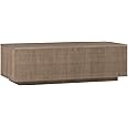 Henn&Hart 48" Wide Rectangular Coffee Table in Antiqued Gray Oak