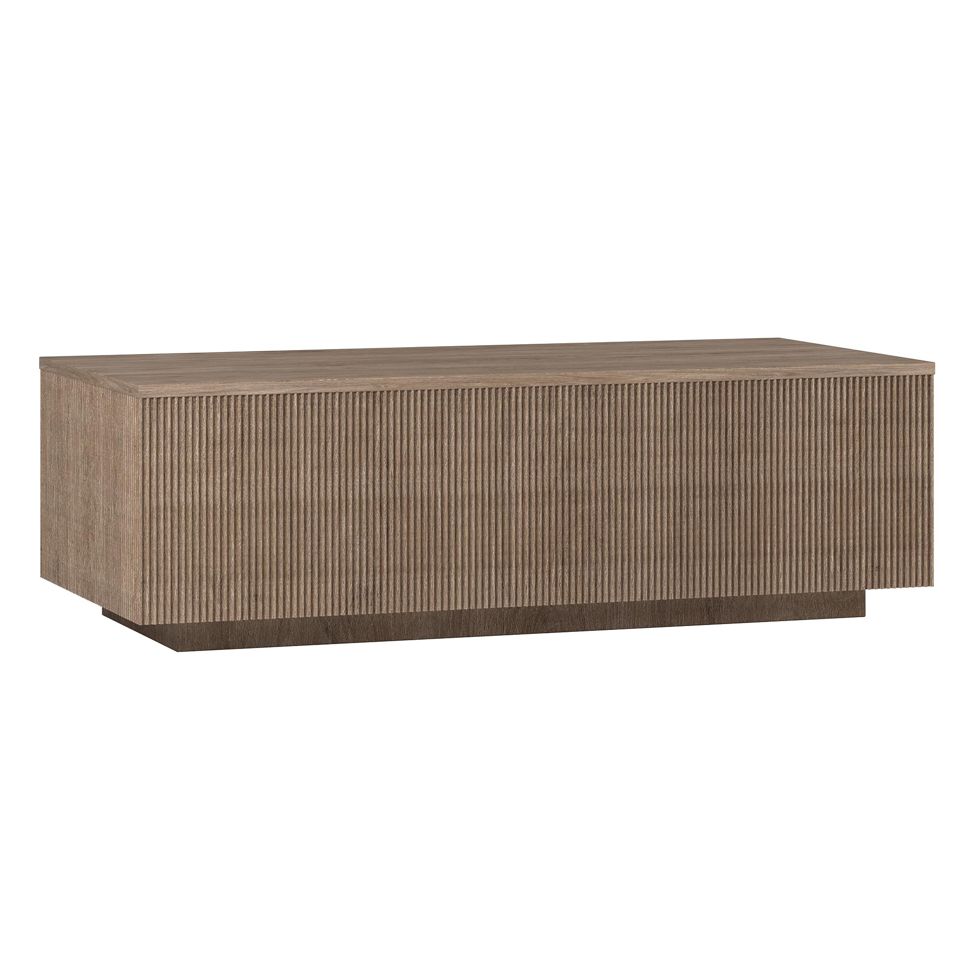 Photo 1 of (used)(damaged) Henn&Hart 48" Wide Rectangular Coffee Table in Weathered Gray, for Home, Living Room, Bedroom, Entertainment Room, Office