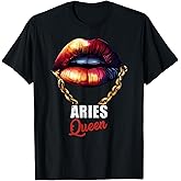 Aries Queen Zodiac April May Birthday Funny Aries Sign T-Shirt