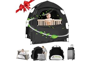 YABORAS Sleep Tent for Pack N Play, Baby Sleep Tent One-Click Assembly Effective Light Blocking Tent for Sleep Pod & Mini Crib, Light Blocking Tent for Babies and Toddlers