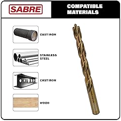 Sabre Tools 1/4 Inch Cobalt Drill Bits 5pcs