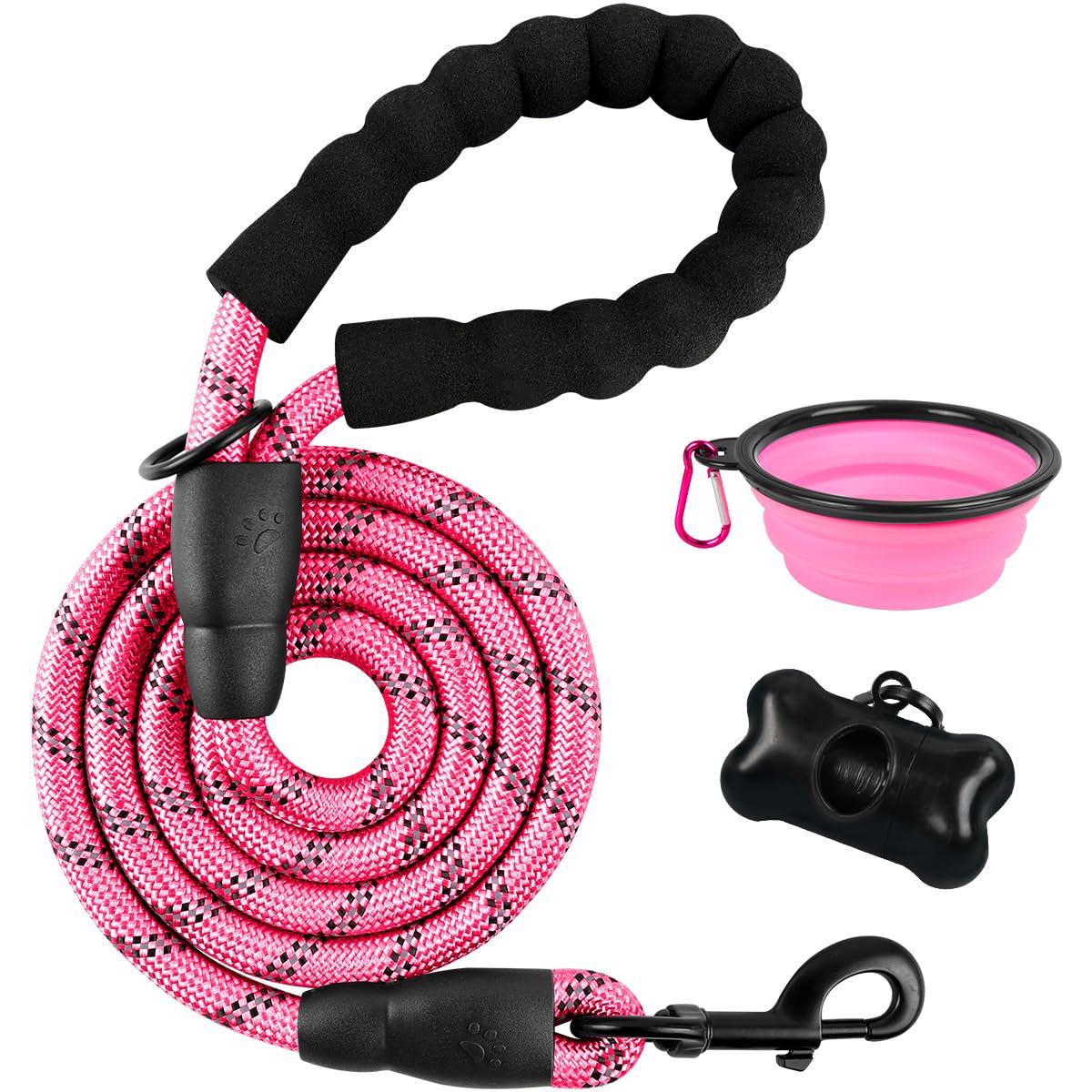 Photo 1 of BARKBAY Dog Leashes for Large Dogs Heavy Duty Dog Leash 4/5/6 FT with Comfortable Padded Handle and Highly Reflective Threads for Medium Large Dogs Walking Training Running (5FT-1/2'',Pink)