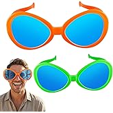 Flutesan 2 Pcs Giant Sunglasses Jumbo Clown Glasses Funny for Adults Photo Props for Halloween Party