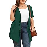 TIANZHU Plus Size Cardigan for Women Lightweight Short Sleeve Summer Dressy Light Cardigan