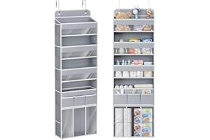 COOLBEBE Over the Door Organizer, 5-Shelf Door Organizer Hanging with 3 in 1 Movable Caddy, Heavy-Duty Behind the Door Storag
