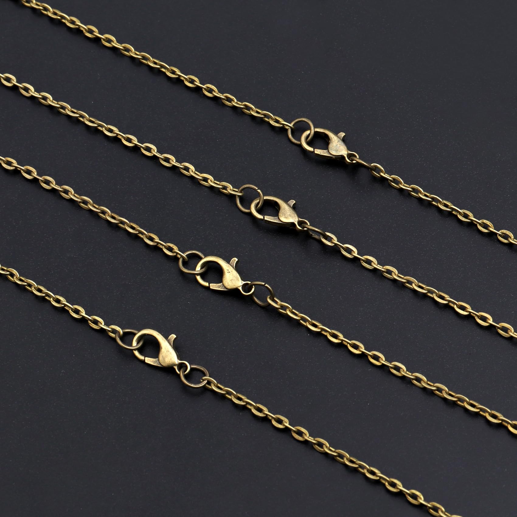 Lemonkey 33 Feet Metal Bronze Necklace Chains Cable O-Shaped Links Chains Bulk for Jewelry Making DIY Craft Kit with Lobster Clasps Jump Rings
