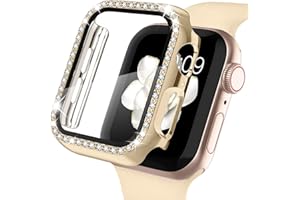 Recoppa Compatible for Apple Watch Case with Screen Protector for Apple Watch 44mm Series 6/5/4/SE, Bling Crystal Diamond Rhinestone Ultra-Thin Bumper Full Cover Protective Case for Women Girls iWatch