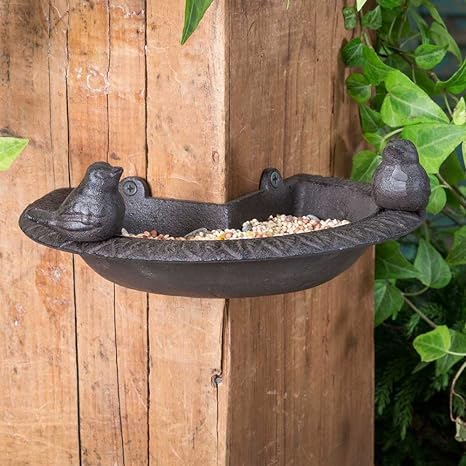 Cast Iron Deck Post Corner Bird Feeder Amazon Co Uk Garden