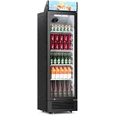 Antarctic Star Outdoor Beverage Refrigerator, 9 Cu. Ft. Glass Door Drink Fridge, Commercial Display Refrigerator with 4 Adjustable Shelves, for Shops, Restaurants, Bars