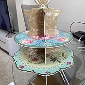 Soporte Pastel 3 Pisos Talking Tables | Desechable Y Reusable | Diseños Reversibles Coloridos