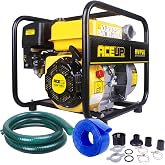 Aceup Energy Semi Trash Pump 2 Inch, Powered by 158 GPM 7HP Gasoline Engine, 208cc Portable Irrigation Water Pump with Hose, EPA Certified