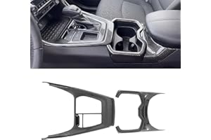 Fancemot Carbon Fiber Gear Shift Panel Cover Cup Holder Cover Compatible with 2019-2025 5th Gen Toyota Rav4
