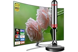 DTVSMARTSHOW Digital TV Antenna for Smart TV Indoor, 2025 HDTV Antenna with Strong Magnetic Base,360°&Long Range Reception Indoor Antenna for Local Channels, Easy Setup Antennas Without Cable