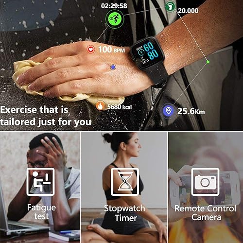 FITVII Smart Watch, Fitness Tracker with IP68 Waterproof Watches