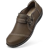 LAZYPOP Women's Classic Comfort Leather Loafers Cute Slip-Ons Casual Dress Shoes Lightweight Walking Flats Everyday Work Shoes