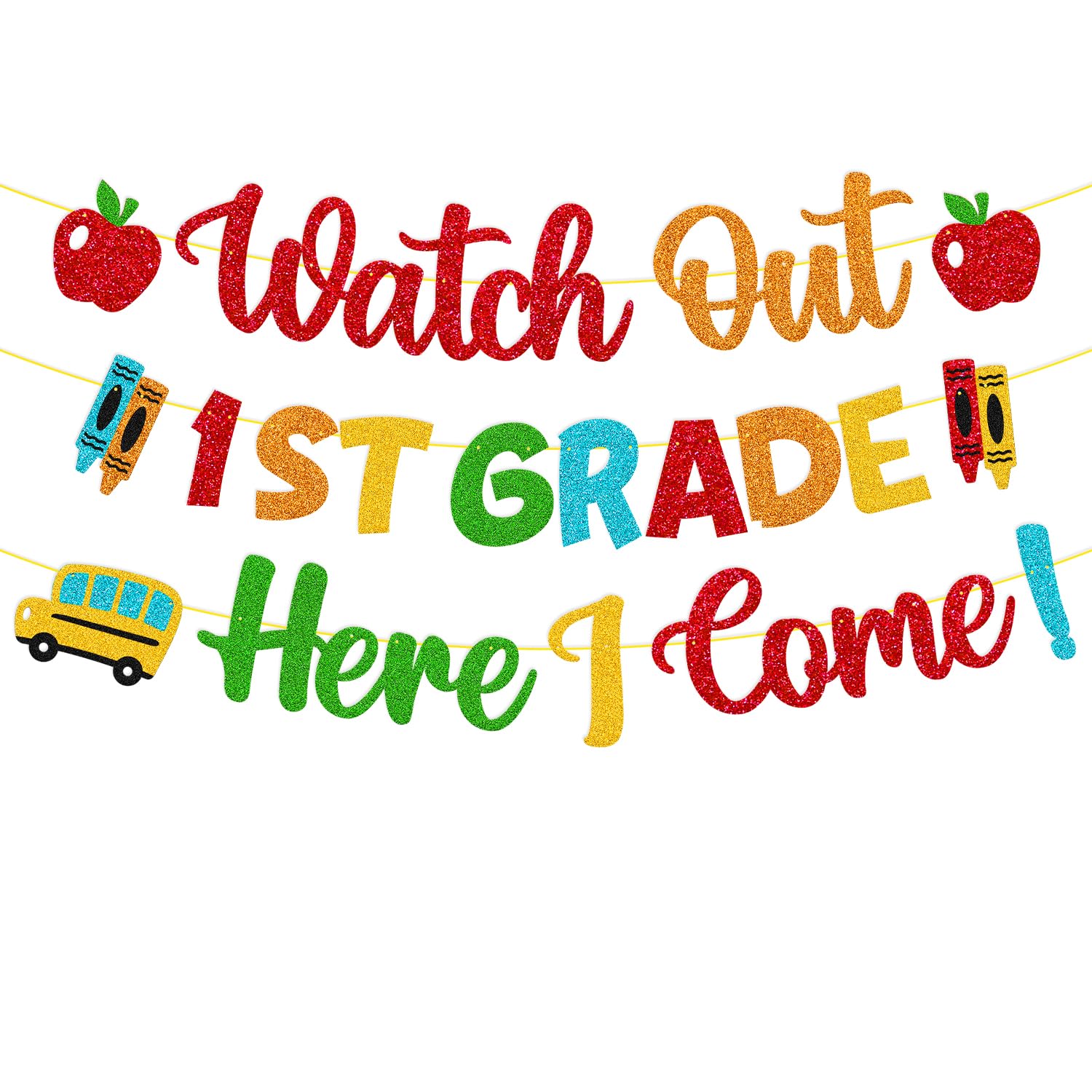 Photo 1 of Welcome to 1st Grade Decoration Watch Out 1st Grade Here I Come Banner Hello First Grade Decor the First Day of School Bulletin Board Backdrop for Students Teachers