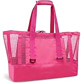 OnWander 50L Beach Tote Bag with Waterproof Bottom and Coated Mesh for Beach Boat Pool Sports