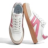 LUCKY STEP Women Classic Retro Gum Sole Fashion Sneakers Casual Tennis Skate Shoe Genuine Leather Walking Footwear Anti Slip Trainers