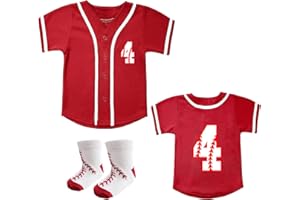 BAICAIYU Baby Baseball Jersey and Socks 2pcs Set Birthday Outfit Boys and Girls 2-4 Years Old Toddler Softball Shirt