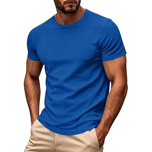 Men's Workout Shirt Stretch Slim Short Sleeve Bodybuilding Workout Tee Quick Dry Base Layer Undershirt Sport T-Shirt