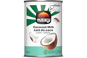 HAIKU Light Coconut Milk | Reduced Fat Coconut Milk | Smooth & Creamy for Curry Soup Desserts & Cocktails | Dairy Free | Glut