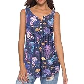 Suhoaziia Women Summer Sleeveless Tank Tops Shirts Plus Size Pleated Pullover Blouses for Leggings