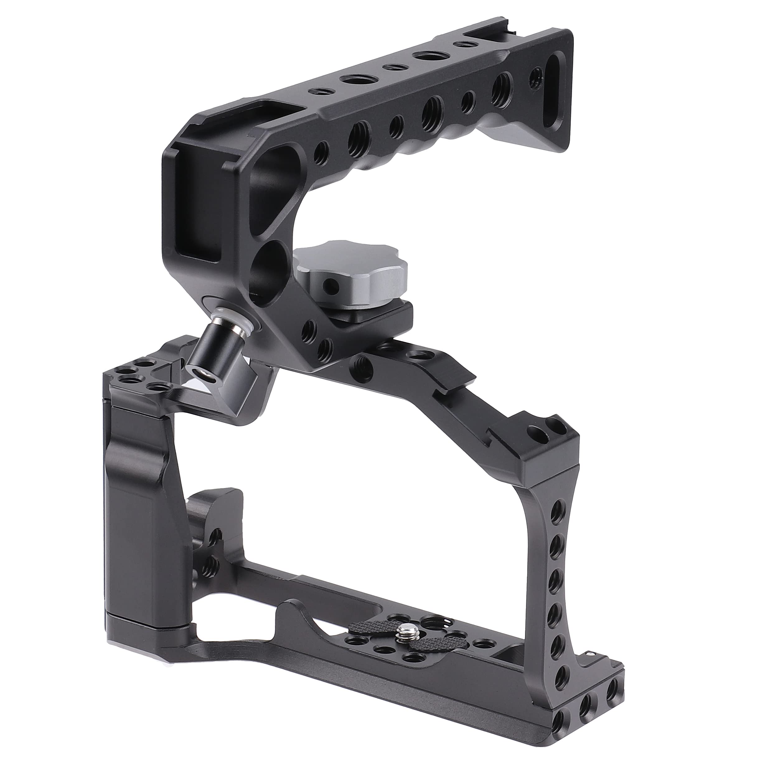 Hersmay M5 M50 Cage with Top Handle, Aluminium Camera Cage for Canon EOS M50II/M50/M5 Mirrorless Camera,Vlogging Video Shooting Filmmaking Rig Stabilizer with 1/4" Mounting and 3/8" Arri Locating Hole