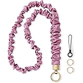 WEESMILE Stretchy Scrunchie Lanyard for ID Badges – Cute Neck Lanyard for Keys | Retractable Keychain Holder for Women